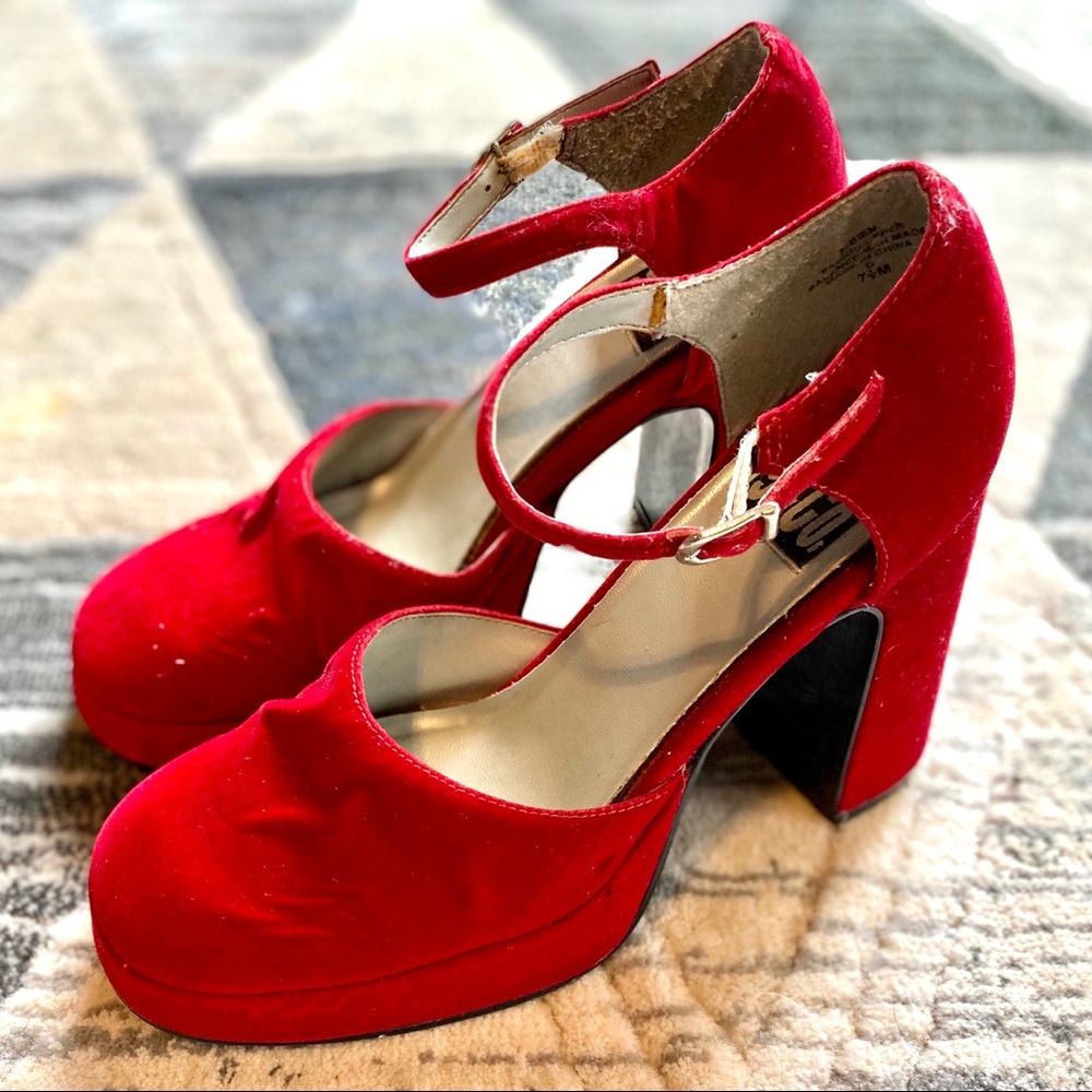 90’s Red Velvet Heels